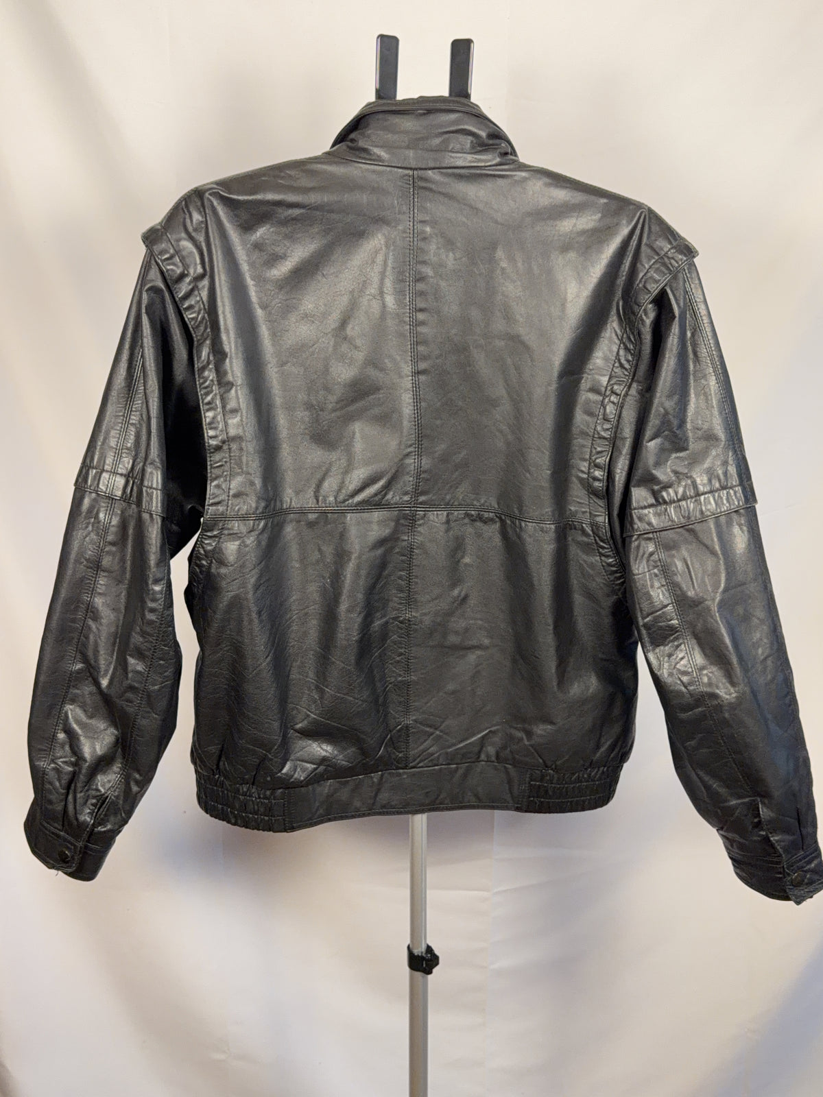 vintage Black Leather Jacket L