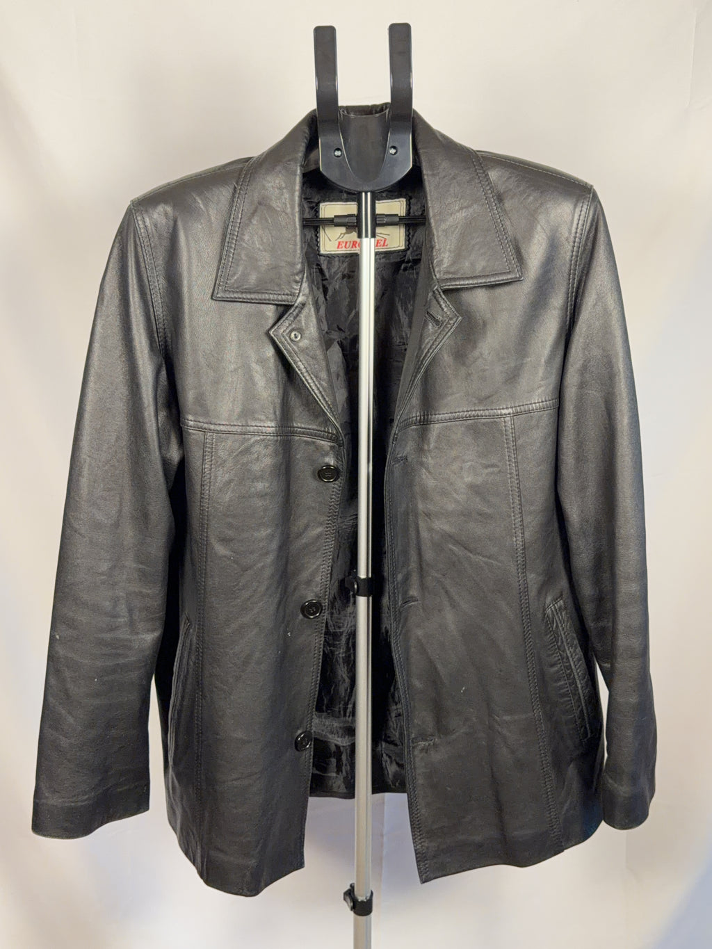 Euro L Vintage Black leather Jacket