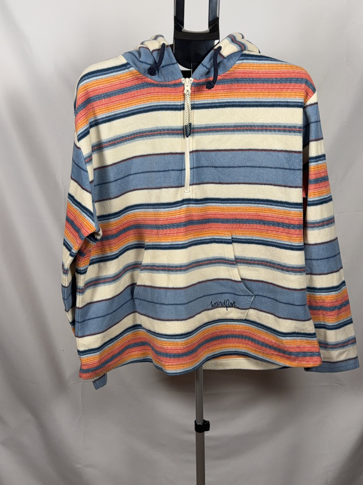 Weird Fish Women's Lana 1/4 Zip Stripe Microfleece Hoodie
