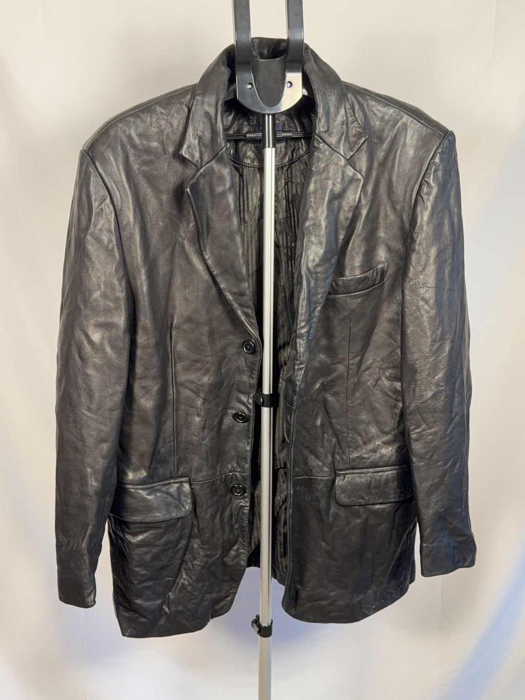 Vintage Black Leather Jacket L