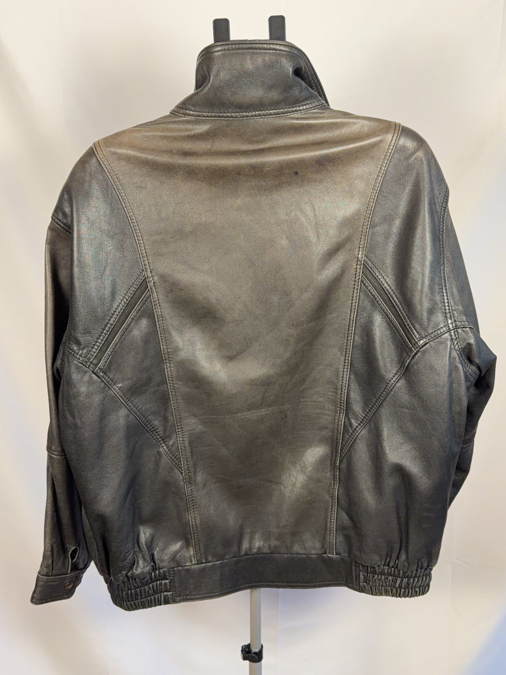 vintage black leather Leather Jacket L