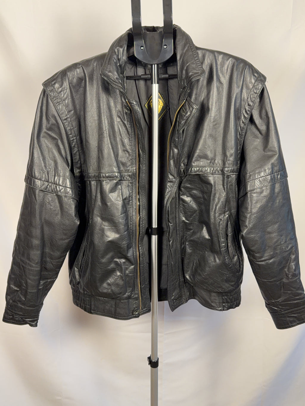 vintage Black Leather Jacket L