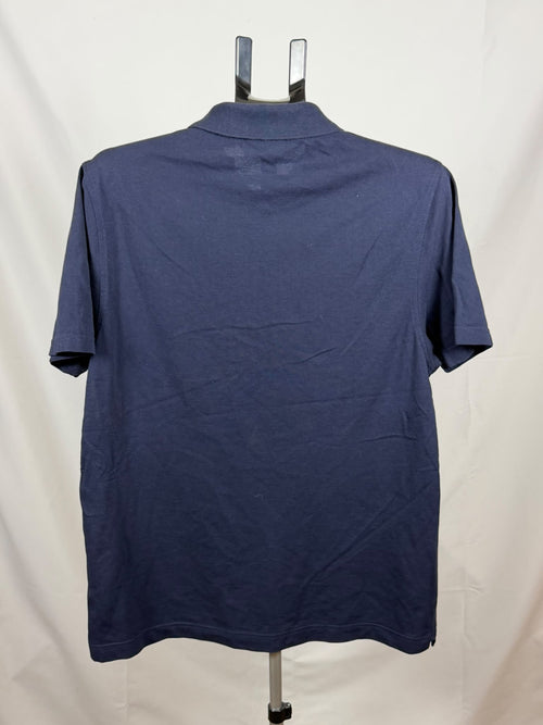 blue Lacoste short-sleeve polo shirt featuring a classic collar (L)